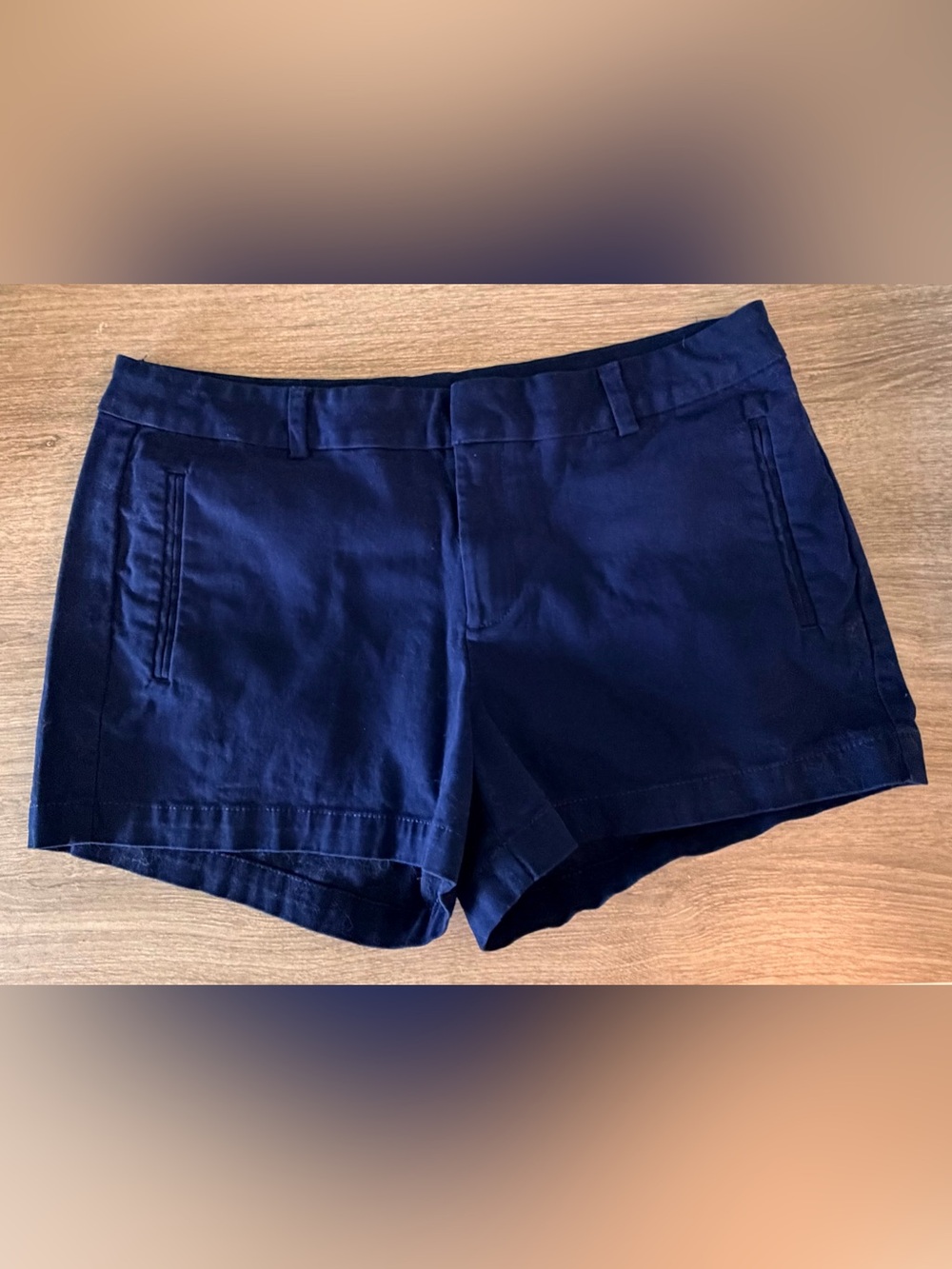 a.n.a Navy Blue Cotton Bermuda Shorts